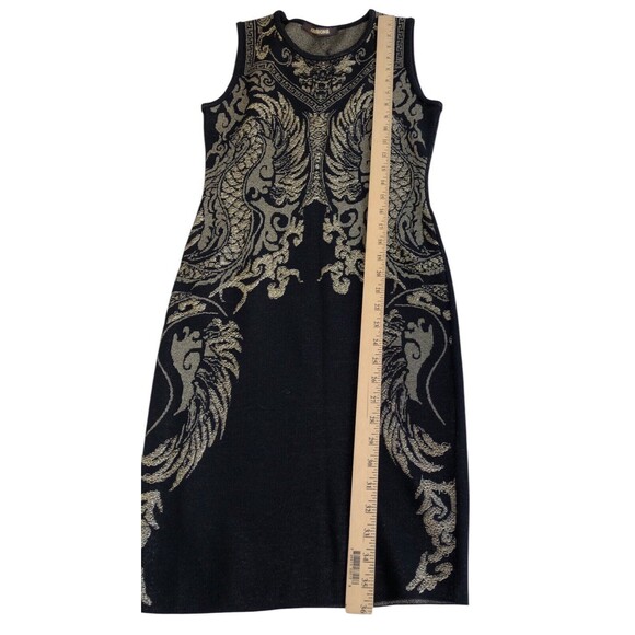 Roberto Cavalli Gold Black Knit Sleeveless Dress size 40 Wool Blend - Picture 6 of 12